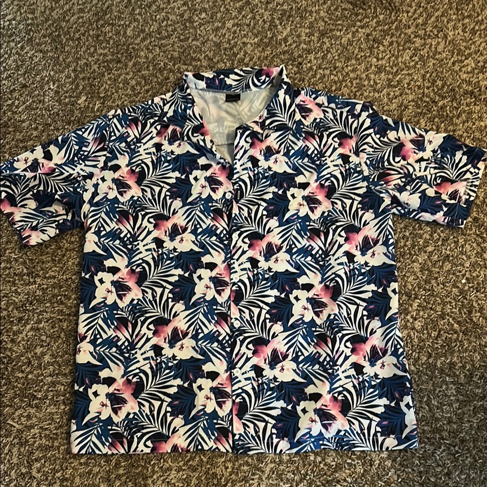 Floral Blue and Pink Men's Shirt